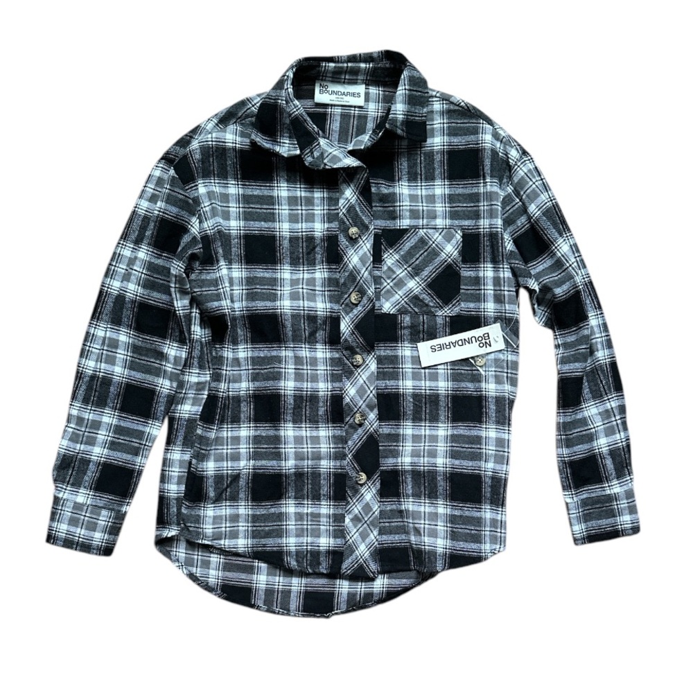 Women’s No Boundaries flannel button up, size XXS. NWT.